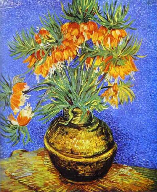 Vincent Van Gogh Crown Imperial Fritillaries in Copper Vase Norge oil painting art
